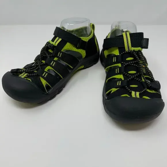 Keen Newport H2 Sandals Big Kids 6 Black Neon Green Hiking Sandals EUC - Picture 3 of 13